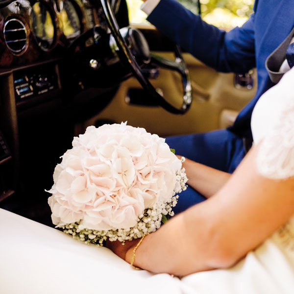 bouquet rond hortensia